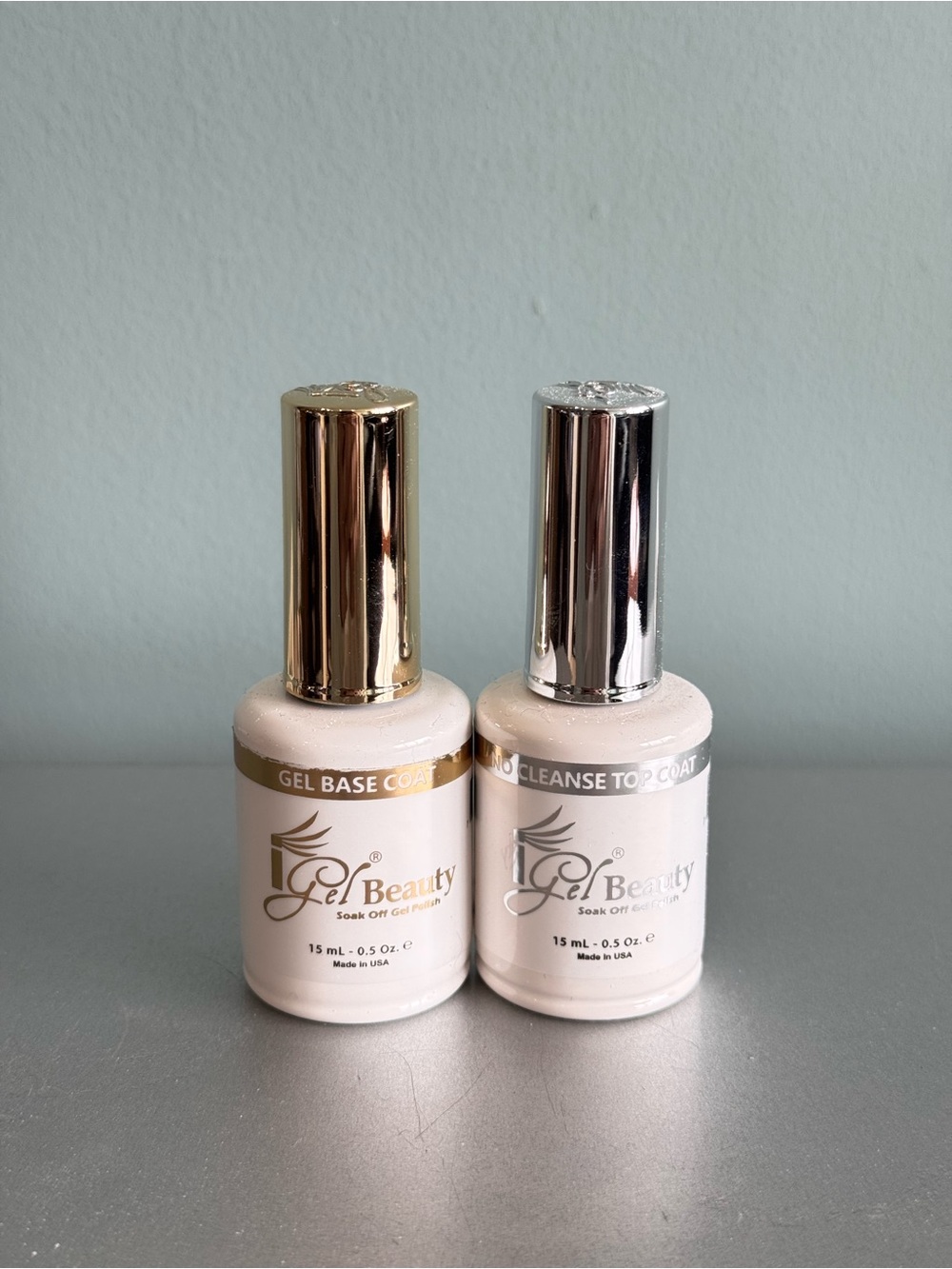Set of IGel Gel Base Coat and No Cleanse Top Coat - New